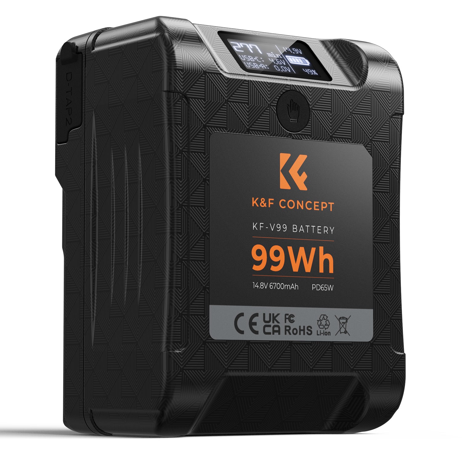 V Mount Battery, 99Wh Mini V-Mount Battery, 6700mAh 14.8V Support 65W PD USB-C Fast Charger, with D-TAP, USB-A, USB-C, BP, OLED Screen, for Cameras and Camcorders V Mount Battery, 99Wh Mini V-Mount Battery, 6700mAh 14.8V Support 65W PD USB-C Fast Charger, with D-TAP, USB-A, USB-C, BP, OLED Screen, for Cameras and Camcorders